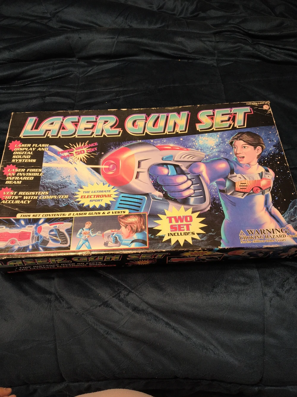 Vintage Laser Gun Set - Purple, Blue, Pink, Red, Black